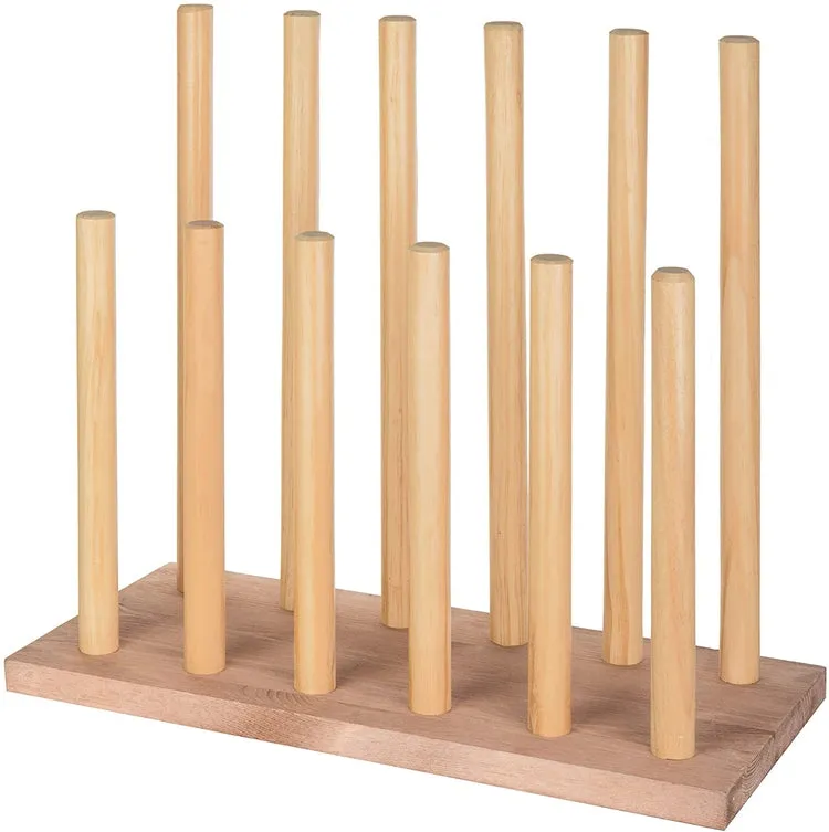 6-Pair Natural Wood Inverted Boot Storage Rack