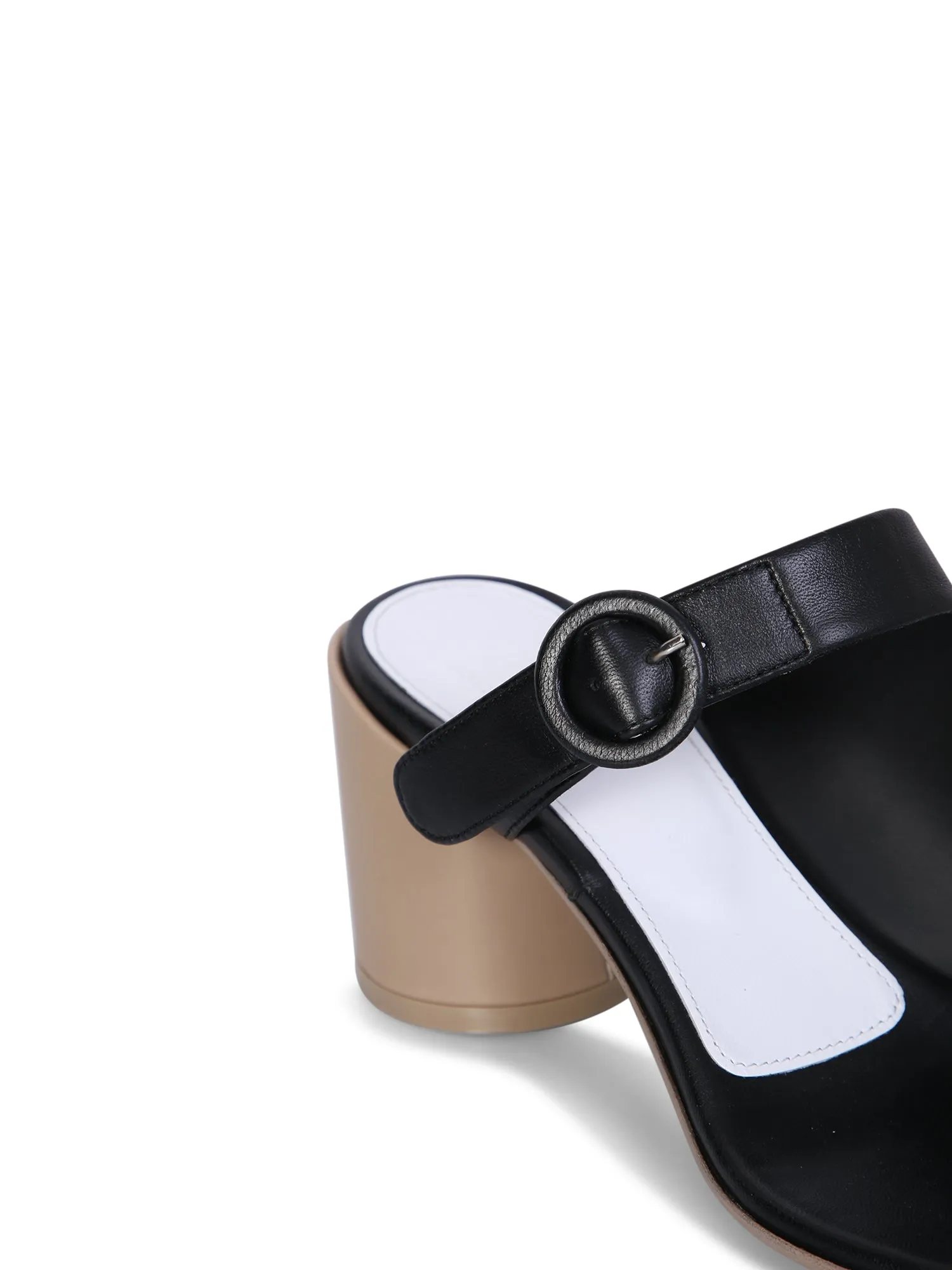 Black leather sandals