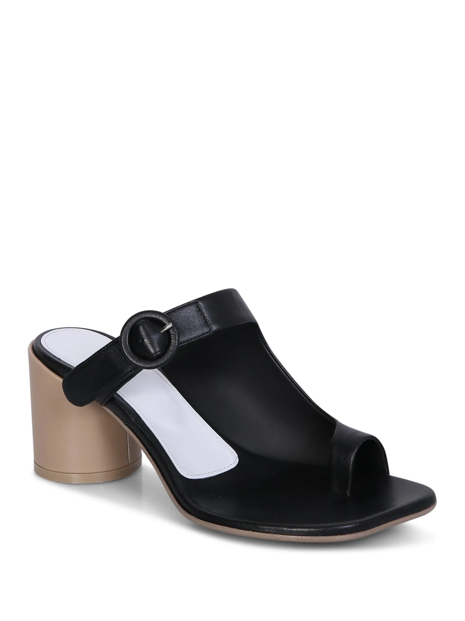 Black leather sandals