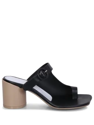 Black leather sandals