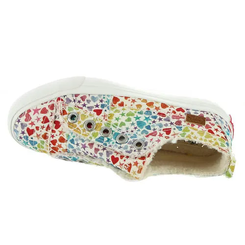 Blowfish Malibu Play-K Off White Galaxy Glitter Star Slip On Rounded Toe Sneaker