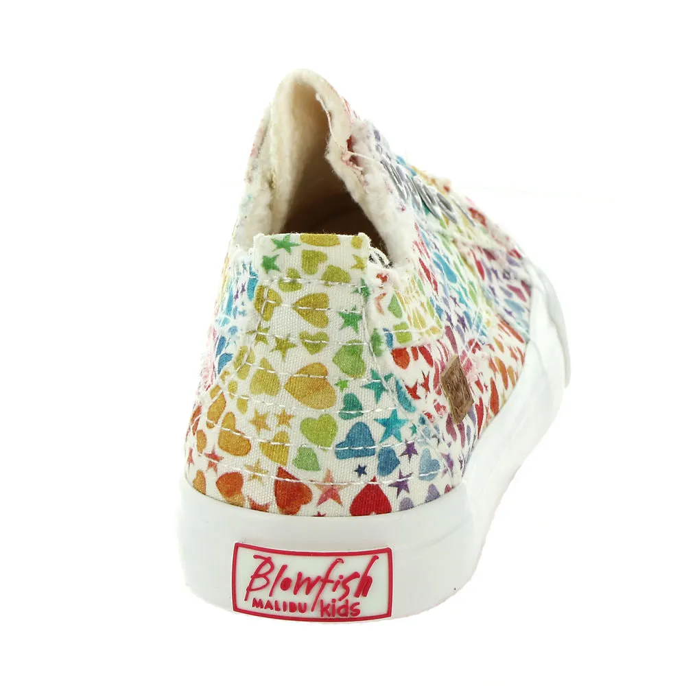 Blowfish Malibu Play-K Off White Galaxy Glitter Star Slip On Rounded Toe Sneaker