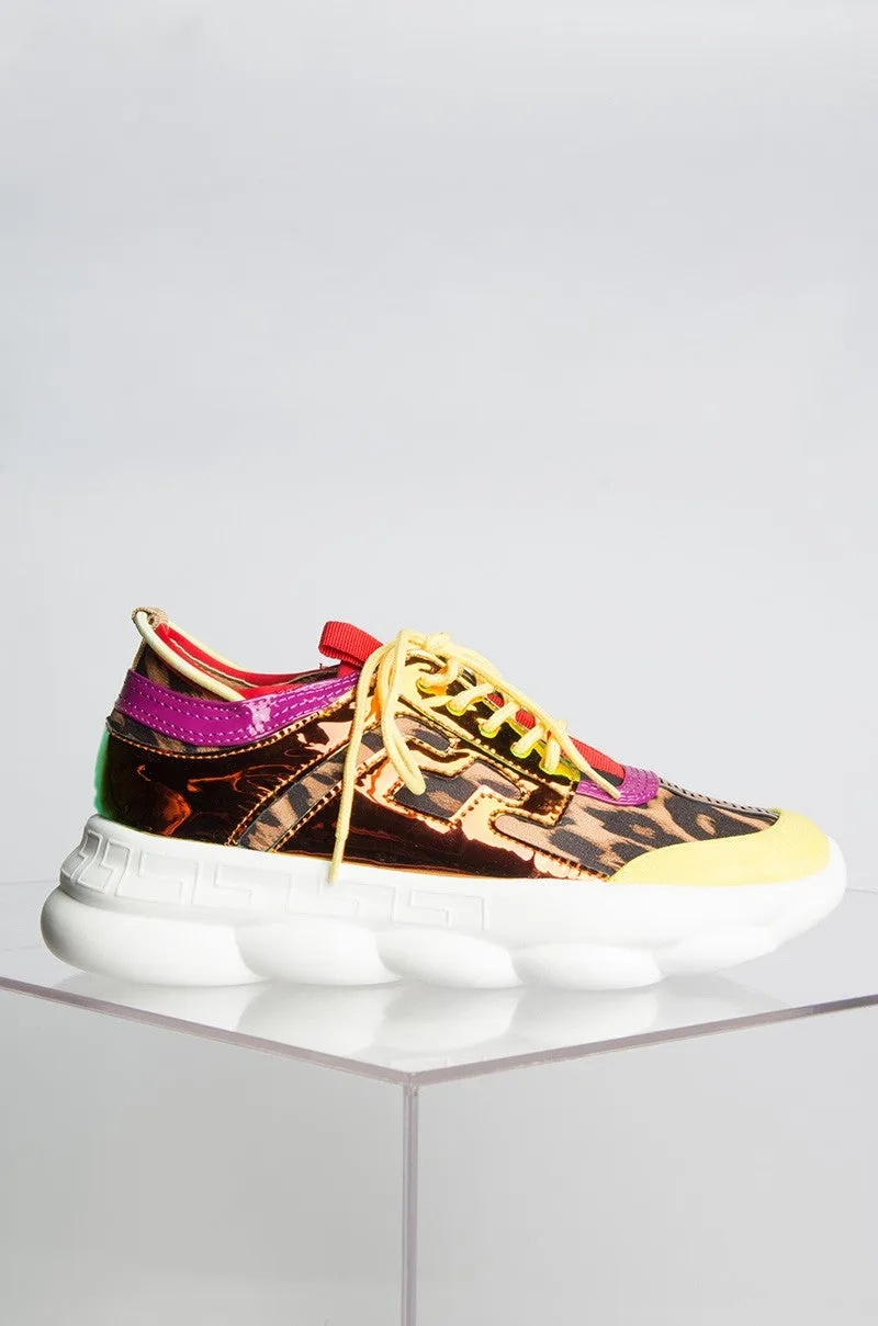 Cape Robbin Athena Multi Color Lace Up Low Top Super Platform Athleisure Sneaker