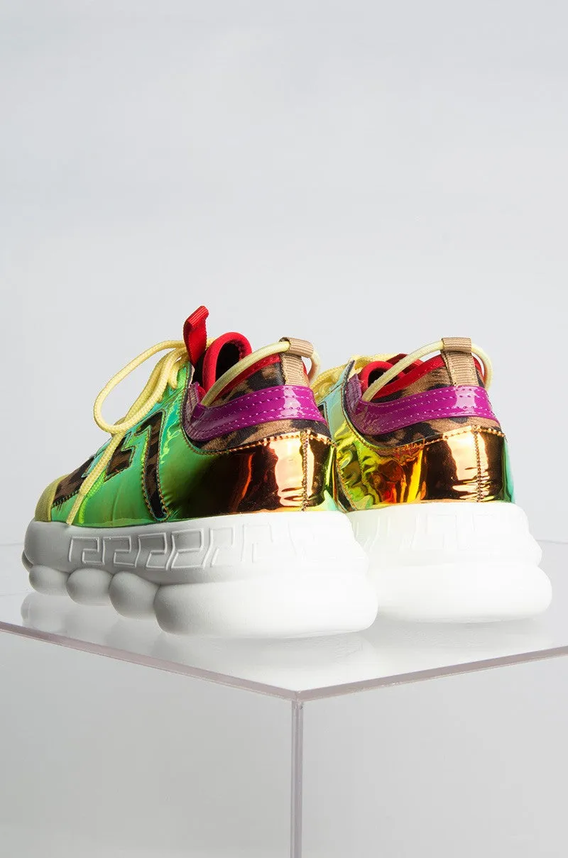 Cape Robbin Athena Multi Color Lace Up Low Top Super Platform Athleisure Sneaker