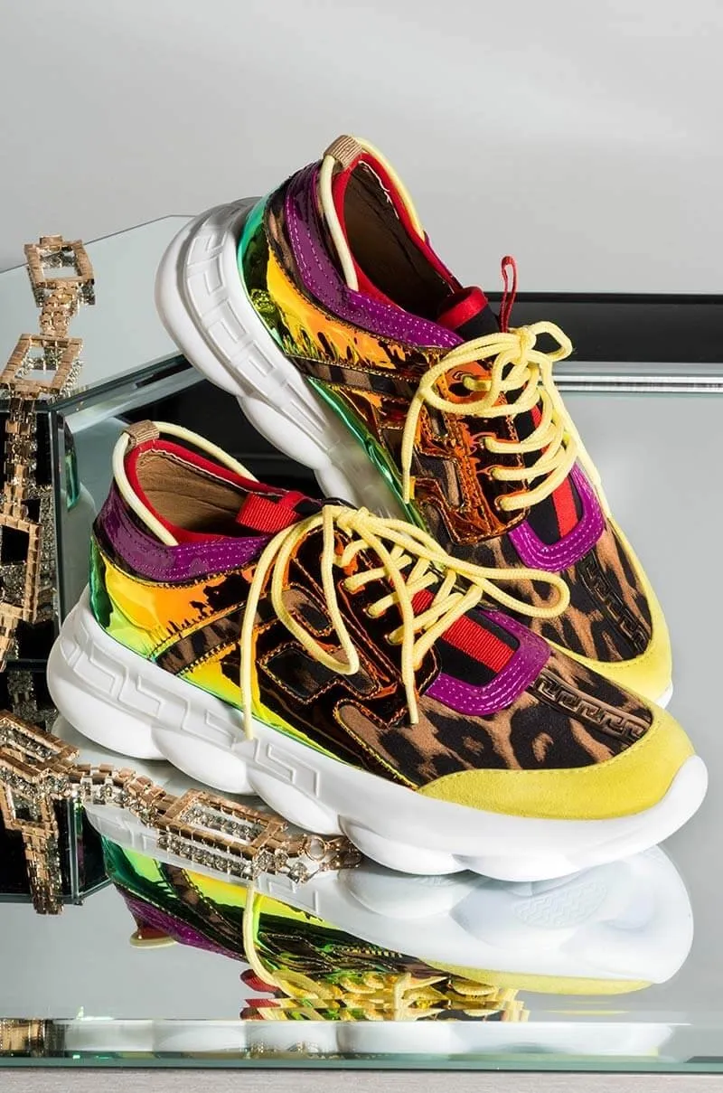 Cape Robbin Athena Multi Color Lace Up Low Top Super Platform Athleisure Sneaker
