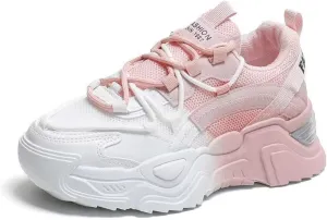 Chunky Sneakers for Women Platform Dad Shoes Gradient Color Casual Thick Sole Walking Sport Work Lace Up for Girl