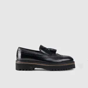 Chunky Sole Dress Loafers 66730 Black