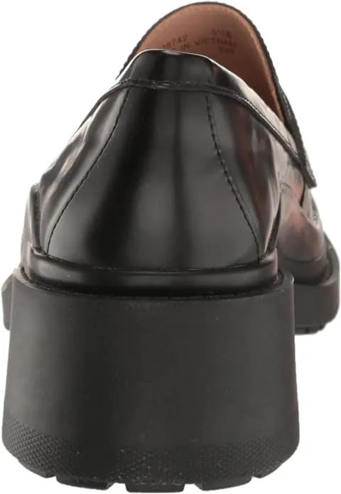 Cole Haan Grand Ambition Westerly Black Leather Slip On Block Heeled Loafers