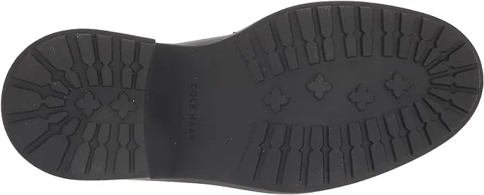 Cole Haan Grand Ambition Westerly Black Leather Slip On Block Heeled Loafers