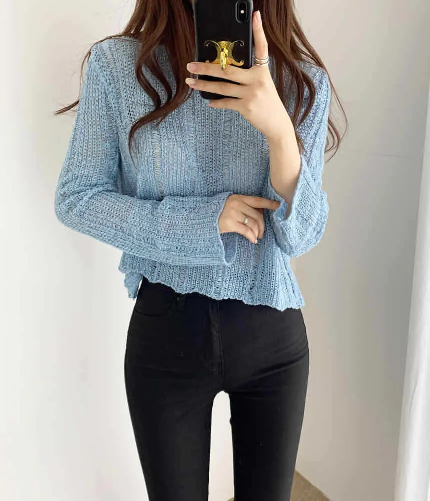 Cut-out Knitted Loose Sweater