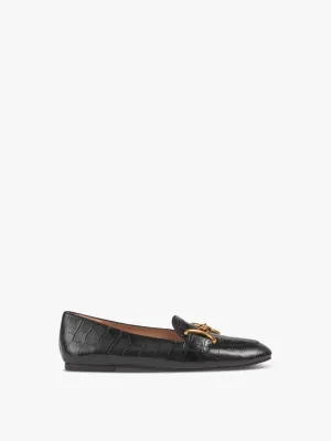 Daphne Croc-Effect Leather Loafers