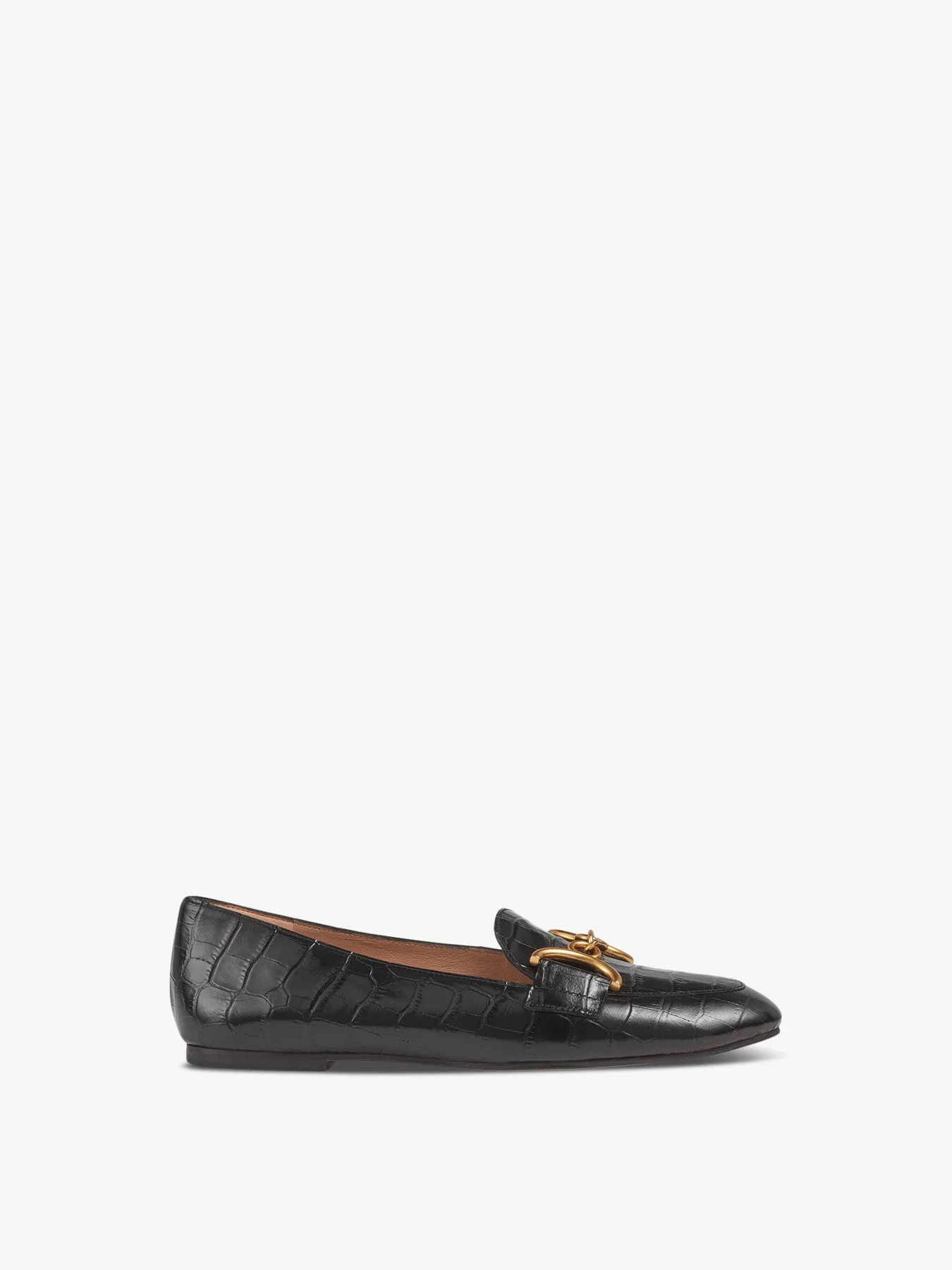 Daphne Croc-Effect Leather Loafers
