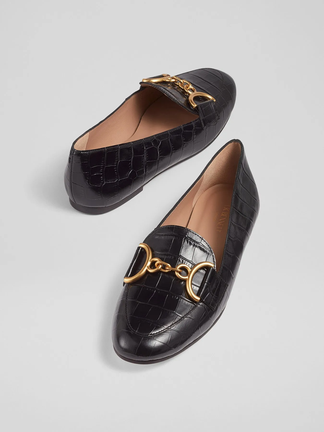 Daphne Croc-Effect Leather Loafers