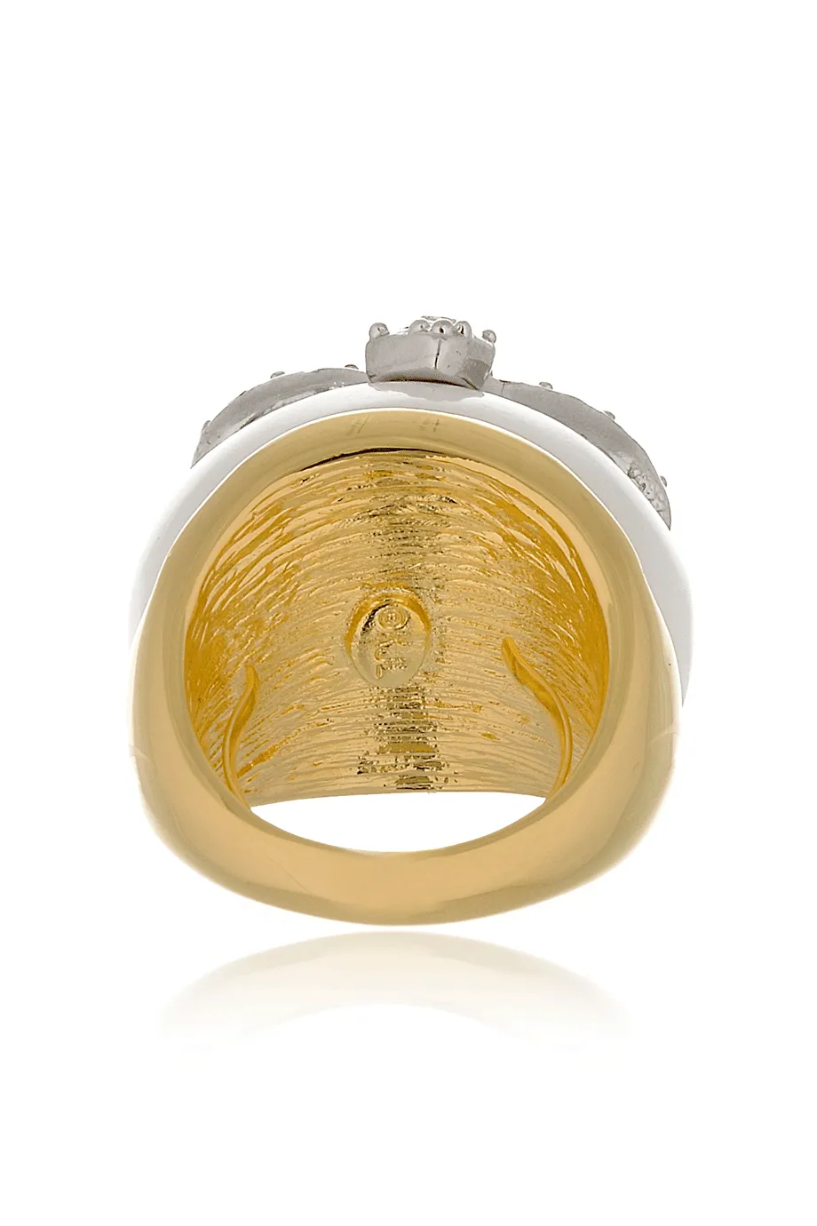 KENNETH JAY LANE White Crystal Snake Ring