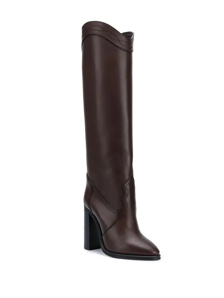 Knee High Heeled Cowboy Boots | MILLY