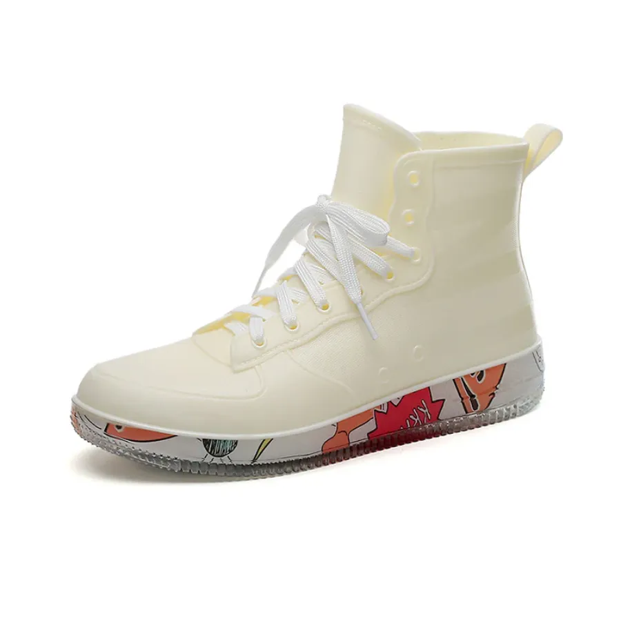 LuxFit -  Heren Hoge Waterproof Sneakers met Grafische Zool, Casual Straatschoenen