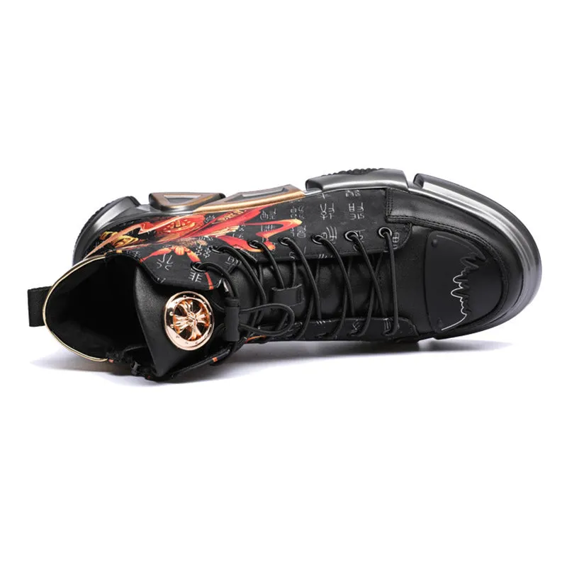 Male Black Myth Wukong Pattern Trendy Sneakers