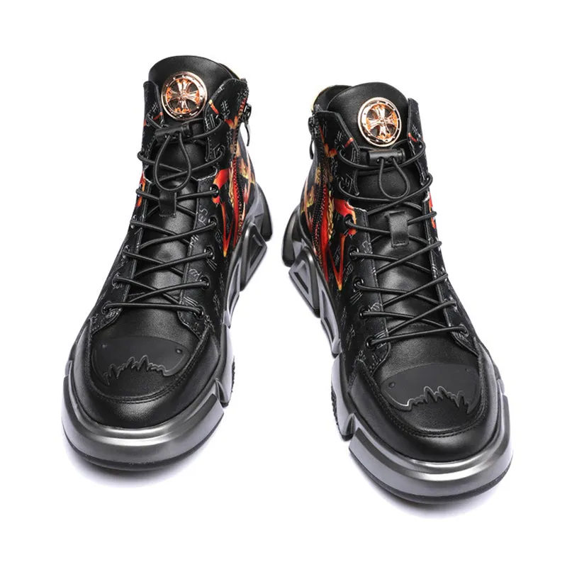 Male Black Myth Wukong Pattern Trendy Sneakers