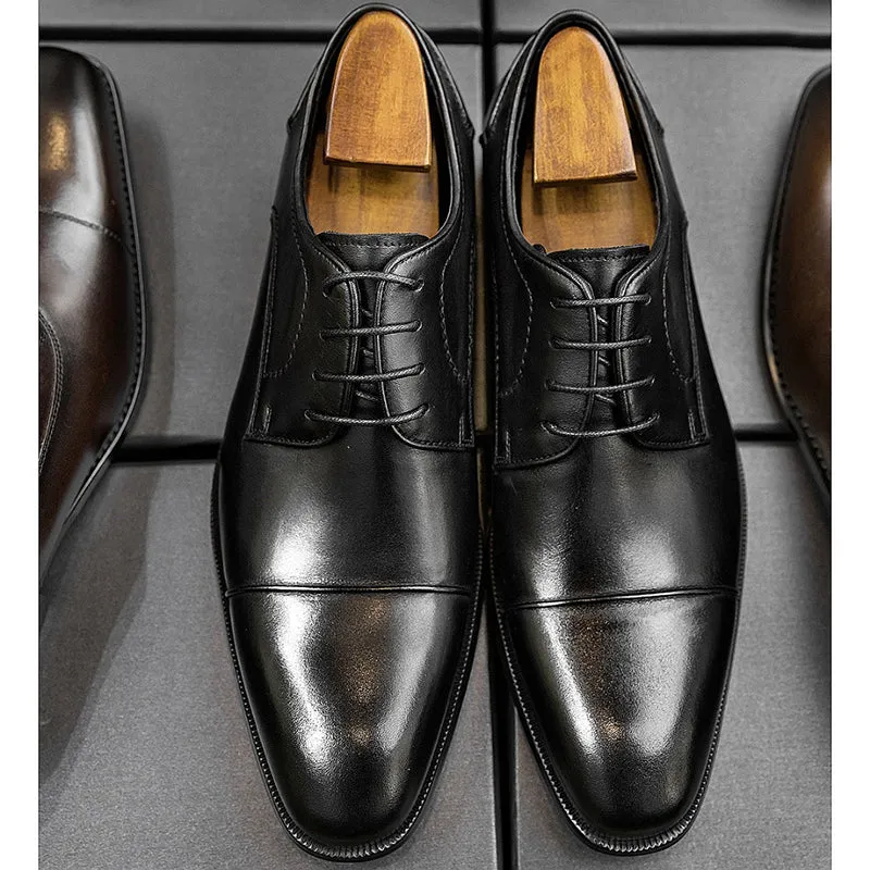 Men stylish leather loafers stitching England style formal loafers