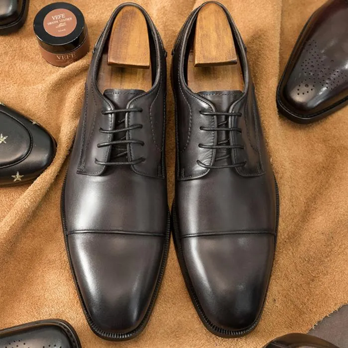 Men stylish leather loafers stitching England style formal loafers