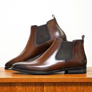 Mens Chelsea Boots  Leather Upper  Sleek Fit  Ankle Height Slip-On Design