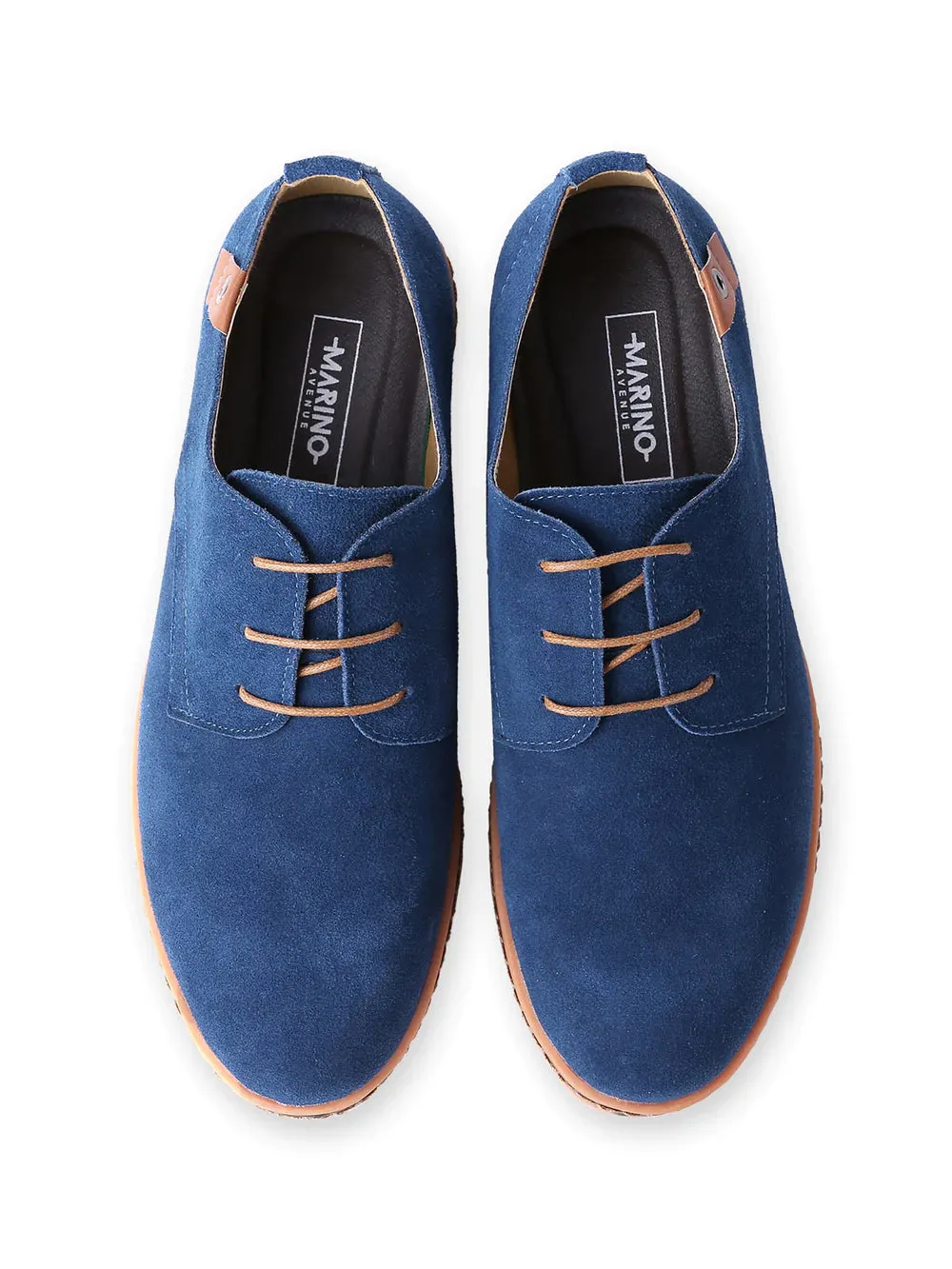 Mio Marino Men's Classic Suede Derby Shoes  Color Navy  Size 8.5M