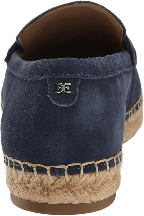 Sam Edelman Kai Hudson Blue Slip On Rounded Toe Cork Detailed Espadrille Loafers