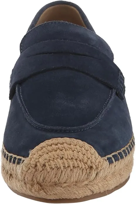 Sam Edelman Kai Hudson Blue Slip On Rounded Toe Cork Detailed Espadrille Loafers