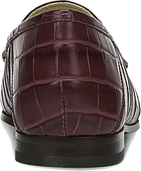 Sam Edelman Loraine Berry Almond Toe Slip On Stacked Heel Fashion Loafers
