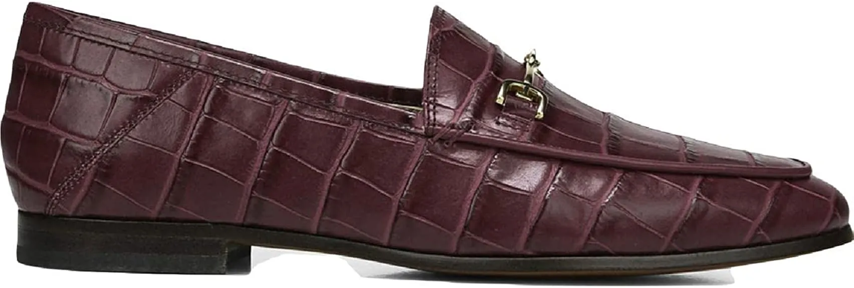 Sam Edelman Loraine Berry Almond Toe Slip On Stacked Heel Fashion Loafers