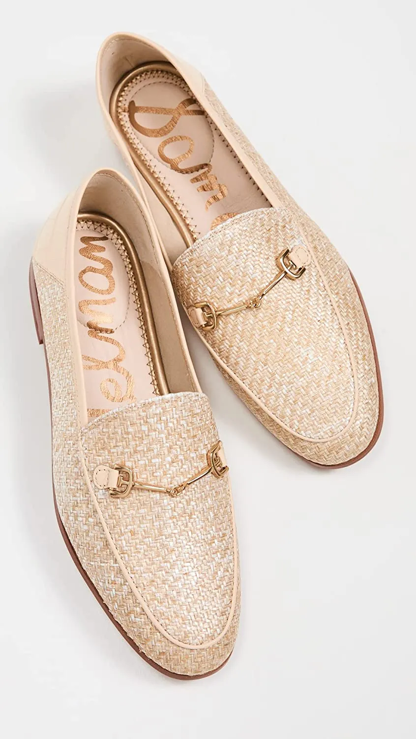 Sam Edelman Loraine Eggshell Almond Toe Slip On Stacked Heel Fashion Loafers