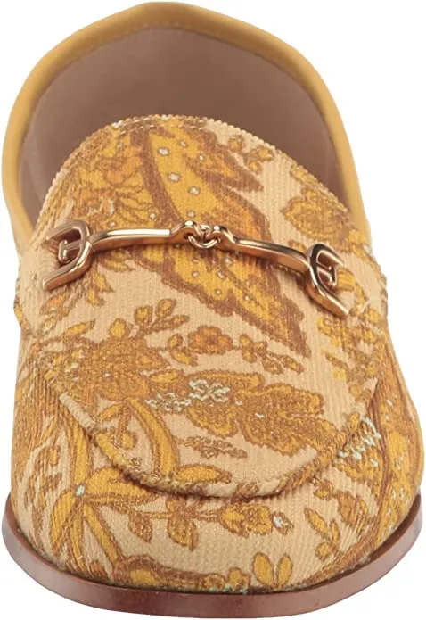 Sam Edelman Loraine Tumeric Almond Toe Slip On Stacked Heel Fashion Loafers