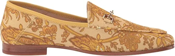 Sam Edelman Loraine Tumeric Almond Toe Slip On Stacked Heel Fashion Loafers