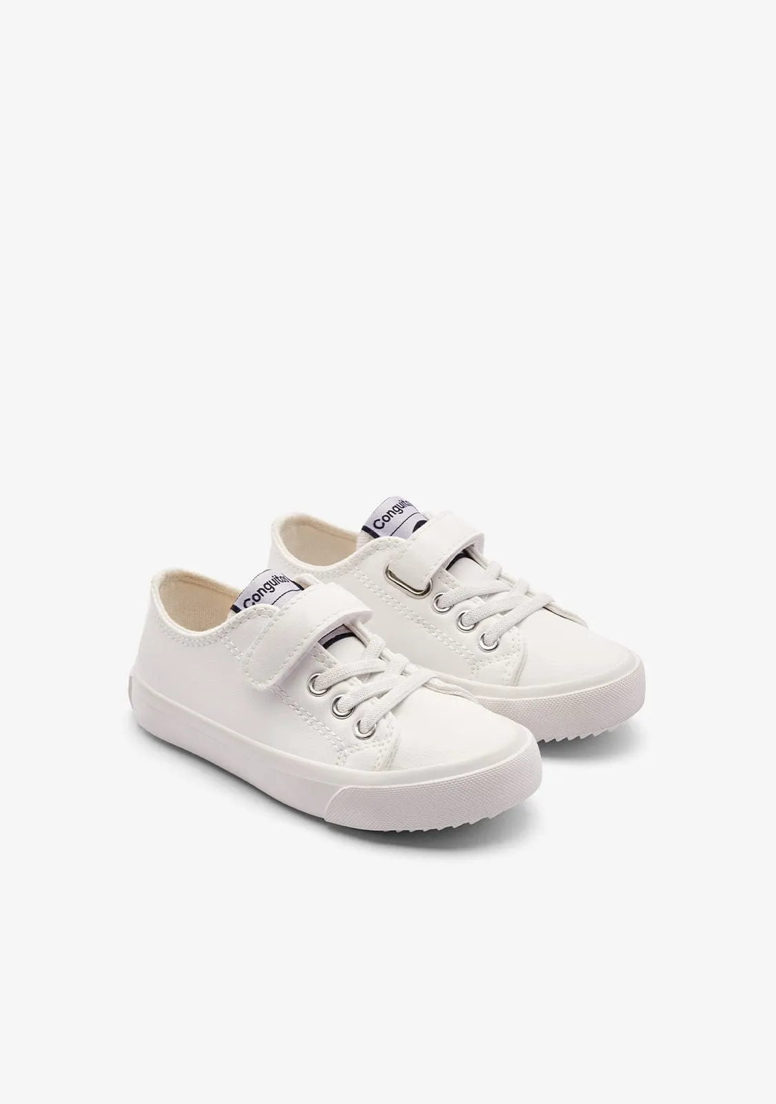 White Classic Strip Sneakers