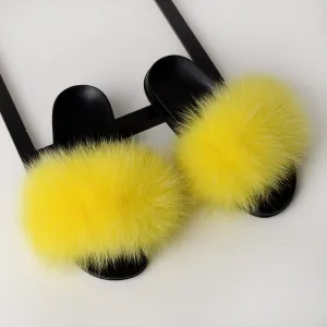 Women's faux fur slippers | Winter indoors fuzzy slides