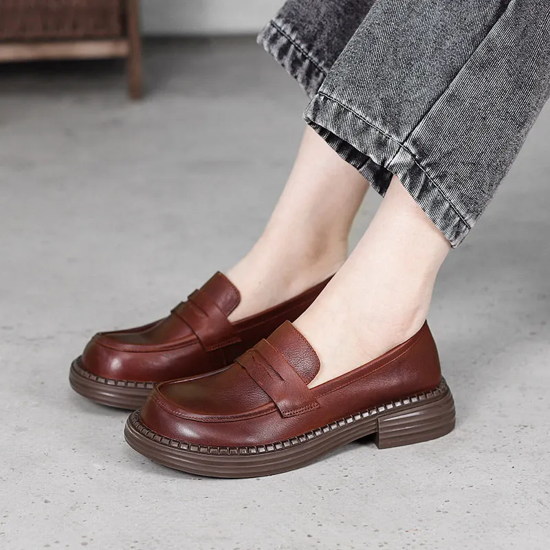 Women's Vintage Leather Handmade Flat Loafers