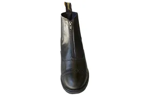 Zip-Up Synthetic Leather Paddock Boots